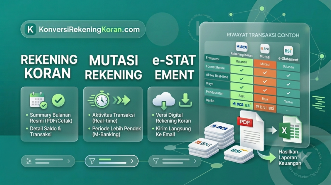 Perbedaan Rekening Koran, Mutasi Rekening, dan e-Statement